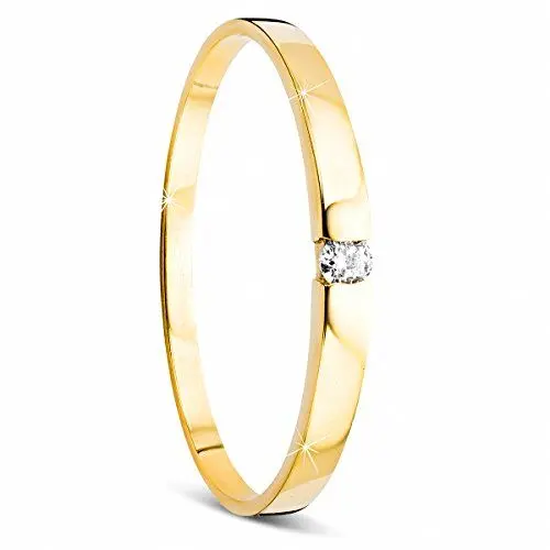 Produktbild: Orovi Damen Verlobungsring Gold Solitärring Diamantring 14 Karat (585) Brillianten 0.035carat GelbGold Ring mit Diamanten