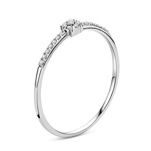 Produktbild: Orovi Damen Verlobungsring Gold Solitärring Diamantring 9 Karat (375) Brillianten 0.052crt Weißgold Ring mit Diamanten