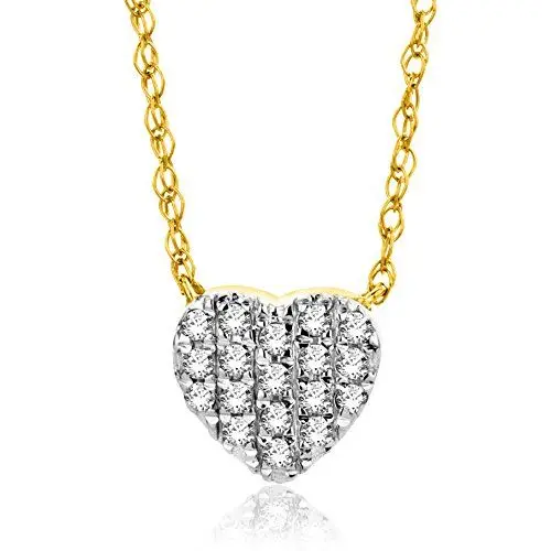 Produktbild: OROVI Kette - Halskette Damen Kette Gelbgold 18 Karat / 750 Gold mit Herz Diamant Brilliant 0,09 ct