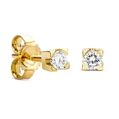 Produktbild: Orovi Ohrringe Ohrstecker mit Diamant 0.14crt,Damen GelbGold Ohrstecker mit Diamant Brillianten 14Karat (585)
