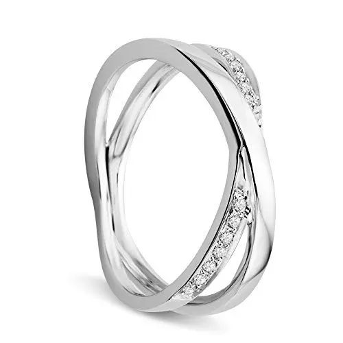 Produktbild: OROVI Ring Damen Weißgold 9 Karat / 375 Gold Diamant Brillianten 0,19 ct