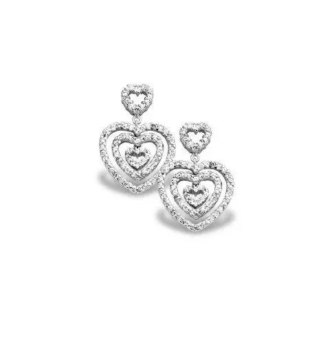 Produktbild: ORPHELIA DamenOhrringe 925/ooo Sterlingsilber HERZENFORM ZIRKONIA
