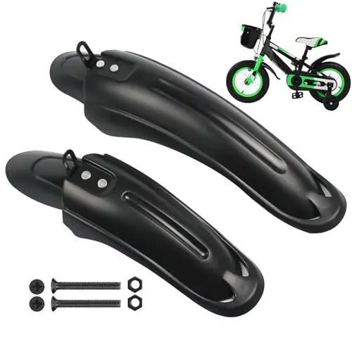 Produktbild: Orrdiffi 1 Paar Fahrrad Schutzblech Langlebig,Umweltfreundlich Fahrrad Zubehör,Mudguard Schutzblech Schutzblech Mountainbike für 12 Zoll Kinderfahrräder,Zum Schutz Vor Spritzwasser,Schwarz