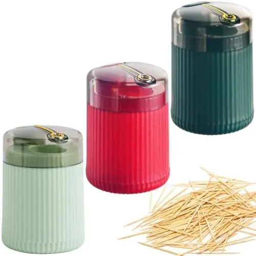 Produktbild: Orrdiffi Kreativer Automatischer Zahnstocherspender Zahnstocher Spender,Automatischer Pop-Up-Zahnstocherspender,Kreative Bewegliche Zahnstocherhalter für Zuhause,Küche,Tabelle(3 Pcs Mehrfarbig)