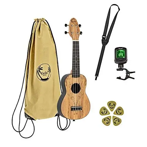 Produktbild: Ortega Guitars Sopran Ukulele Akustisch – Keiki K3 Series – Inklusive Zubehör – Gestockter Ahorn, ABS, Natur (K3-SPM)