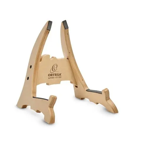 Produktbild: Ortega Guitars Wood Ukulele Stand – Ständer für Ukulelen und Ukebässe – Birke, Hellbraun (OWUS-2)