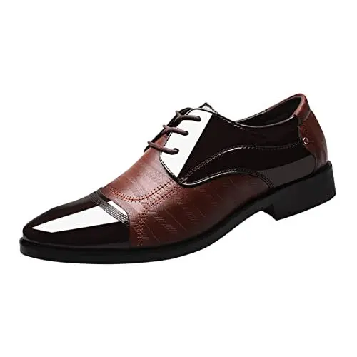 Produktbild: Generisch Anzugschuhe Herren Lederschuhe Business Klassischer Schnürschuhe Glattleder Derby Hochzeit Brogue Schuhe Lackschuhe Herren Schuhe Hochzeit Herren