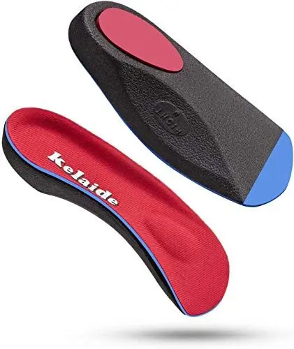 Produktbild: Orthopädische Einlegesohlen, Fersensporn Einlagen für Damen und Herren, 3/4 Schuheinlagen Orthopädische für Plattfuß, Plantarfasziitis, Fußschmerz Rot