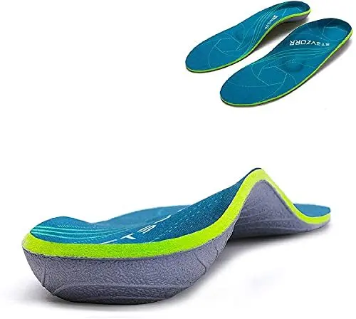 Produktbild: Orthopädische Einlegesohlen, volle Länge, für Plattfüße, Plantarfasziitis und lindert Fußkater für Männer und Frauen, geeignet für Sport- und Arbeitsschuhe(Größe:EU41–42,27cm,Unisex,Grün)