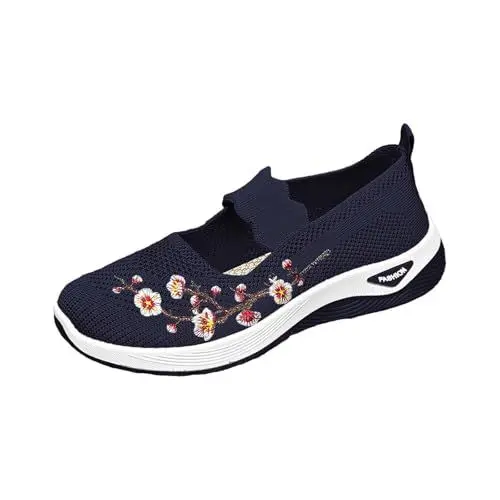 Produktbild: Orthopädische Schuhe Sneaker Damen Ergonomischer Schmerzlinderungs Sommer Barfußschuhe Leicht Atmungsaktive Lässige Bequeme Outdoor Sportschuhe Turnschuhe Laufschuhe Arbeitsschuhe Damen (Blue, 37)