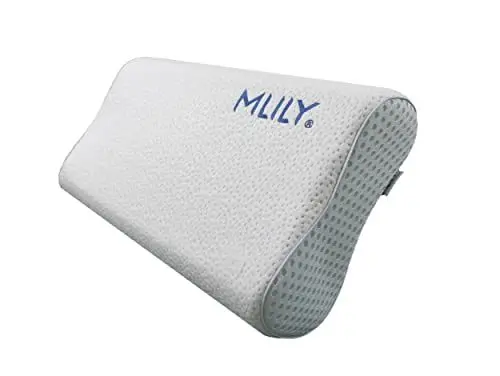 Produktbild: Orthopädisches Nackenstützkissen von Mlily Kissen aus viscoelastischem Airschaum (Memory Foam), einstellbare Höhe, 60x35x13cm in weiß, ergonomisches Kopfkissen, Visco Schlafkissen