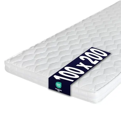 Produktbild: Ortho-Relax Kaltschaummatratze 100x200cm, 10cm hoch, Rollmatratze für Wohnwagen und Wohnmobile, LKW-Kabinen, Ferienwohnungen und Gästebett, Gästematratze aus Schaumstoff, hergestellt in Italien