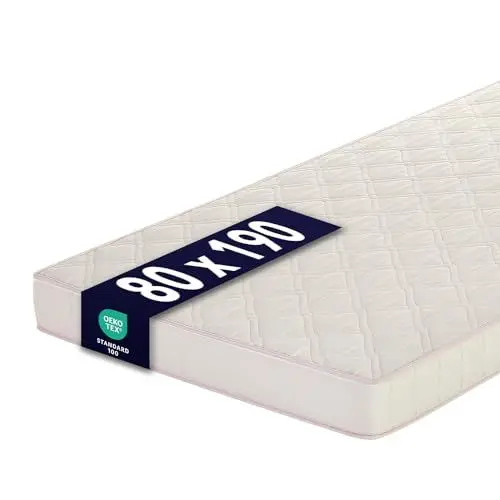 Produktbild: Ortho-Relax Kaltschaummatratze 80x190cm, 13cm hoch, 100 Nächte Probeschlafen, Matratze aus atmungsaktivem Komfortschaum, 7-Zonen Matratze - Härtegrad Mittel bis fest, ÖkoTex Rollmatratze