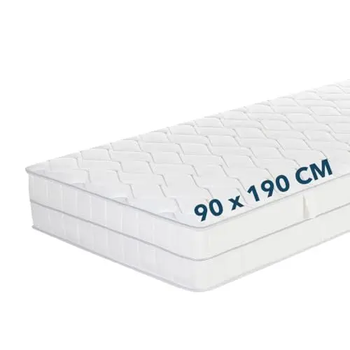 Produktbild: Ortho-Relax Kaltschaummatratze 90x190cm, ca. 19cm hoch, Härtegrad H4, 100 Nächte Probeschlafen, Allergiker geeignet atmungsaktive Matratze, Luftkanal 5-Zonen-Spezial-Komfortschaum-Matratze