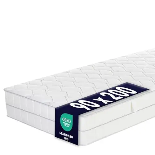 Produktbild: Ortho-Relax AiryFoam Rollmatratze 90x200cm, 15 cm hoch, Härtegrad H4, besonders atmungsaktive Kaltschaummatratze mit Luftkanälen, 5-Zonen-Komfortschaum-Matratze, Öko-Tex 100 Zertifiziert