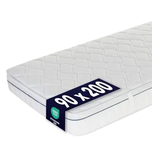 Produktbild: Ortho-Relax Matratze 90x200cm, 23cm hoch, Härtegrad H3, 100 Nächte Probeschlafen, 5-Zonen-Spezial-Komfortschaum-Matratze, Luftkanaltechnik & Klimaband für erhöhte Atmungsaktivität, Öko-Tex 100