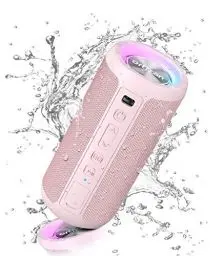 Produktbild: Ortizan Bluetooth Lautsprecher mit Licht, Musikbox Tragbarer Bluetooth Box mit IPX7 wasserdicht, Dualen Bass-Treibern, 30h Akku, Freisprechfunktion für Phone, Draußen