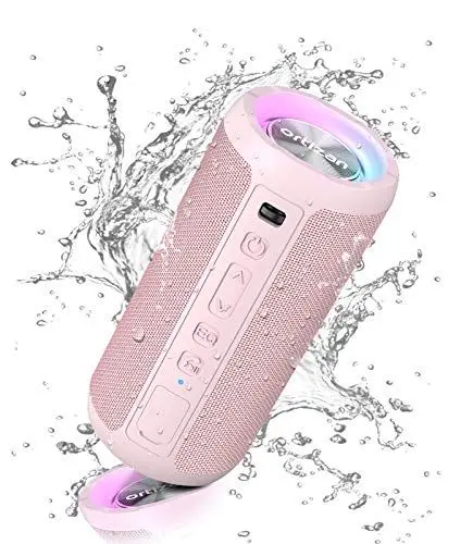 Produktbild: Ortizan Bluetooth Lautsprecher mit Licht, Musikbox Tragbarer Bluetooth Box mit IPX7 wasserdicht, Dualen Bass-Treibern, 30h Akku, Freisprechfunktion für Phone, Draußen