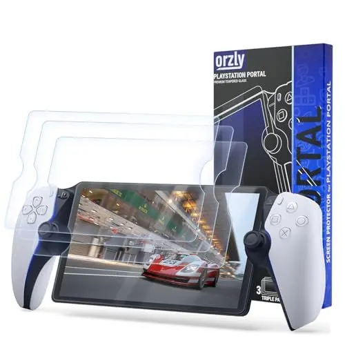 Produktbild: Orzly Glas-Displayschutzfolie für Playstation Portal Remote Player Handheld-Zubehör (4 Stück) – gehärtetes Glas Life Time Edition