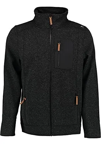 Produktbild: OS Trachten Orbis Herren Fleecejacke Strickfleecejacke Freizeitjacke mit Stehkragen hochgeschlossen Nucku, Größe:5XL, Farbe:anthrazit