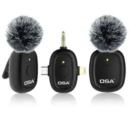 Produktbild: OSA 3 in 1 lavalier mikrofon für Kamera,IOS,Android,und Laptop, 2.4G Ultra Low Delay 8H Lange Arbeitszeit Ansteckmikrofon mit Rauschunterdrückung für Videoaufnahmen,Vlog,YouTube,TikTok