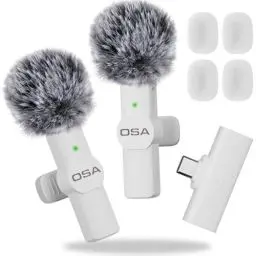 Produktbild: OSA USB-C Wireless Lavalier Mikrofon für iPhone 15 Serie/Android/Type-C Smartphone Laptop, Kabelloses Mikrofon für Videoaufnahmen Mini Mikrofon, Live Streaming, TikTok, Vlog, YouTube -Weiß