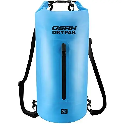 Produktbild: OSAH DRYPAK Dry Bag Wasserdichter Packsack wasserdichte Tasche Sack Beutel Lang Schulter Verstellbarer Schultergurt für Kajak Boot Angeln Rafting Schwimmen Wassersport Treiben (Blau, 30L)