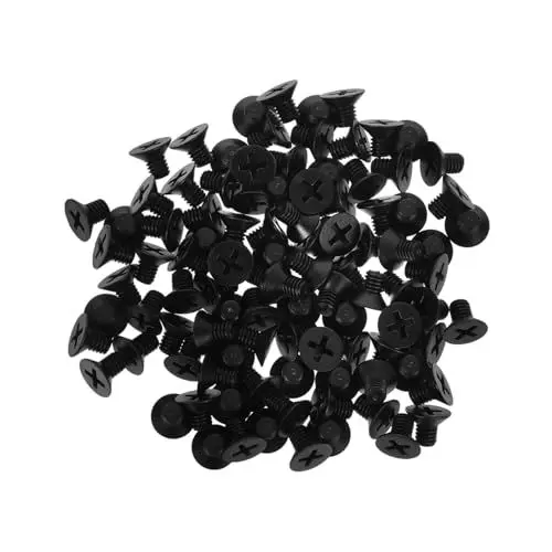 Produktbild: OSALADI 100St Kunststoffschrauben Schraubenmuttern Schraube und Schrauben und Muttern Kreuzschlitz Flachkopf Schrauben Hardware-Kit Wandschalterbefestigung Nylonschraube Black