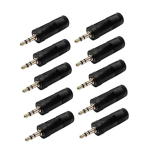 Produktbild: OSALADI Stereo-Audio-Adapter-Set 10-teilig 3 5 Mm auf 6 5 Mm Mikrofon-Adapter für Smartphone-Tablets Heim-Audio-geräte