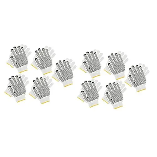 Produktbild: OSALADI 10 Paar Baumwoll-handschuhe Verschleißfester Handschuh Strapazierfähige Handschuhe Werkstatthandschuhe Schutzhandschuhe Chemikalienhandschuhe Zubehör Handschuhe Ofenhandschuhe Weiß