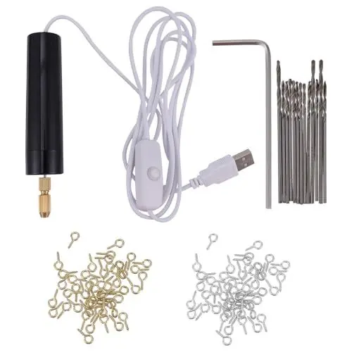 Produktbild: OSALADI 115 Stk elektrische Bohrmaschine Akku-Bohrmaschine werkzeug Schmuck für Nägel Harz Polymer Clay Bohrer Schmuck Handbohrer Mini elektrische Handbohrmaschine Mini-Elektrobohrer Stahl