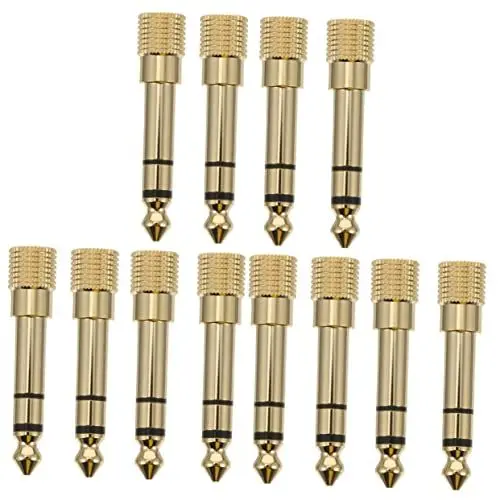 Produktbild: OSALADI 12 STK Hochfrequenzadapter Mikrofon-Splitter für Kopfhörer Konverter kopfhörer verteiler Adapter von 3,5 mm auf 6,3 mm vergoldeter Adapter für Kopfhöreranschluss Audio