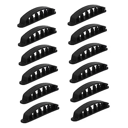 Produktbild: OSALADI 12stücke Kabelmanagement Organizer Fach Desktop Kabelhalter Selbstklebend Und Multifunktional Für Aufgeräumte Arbeitsumgebung Für Usb Und Audiokabel