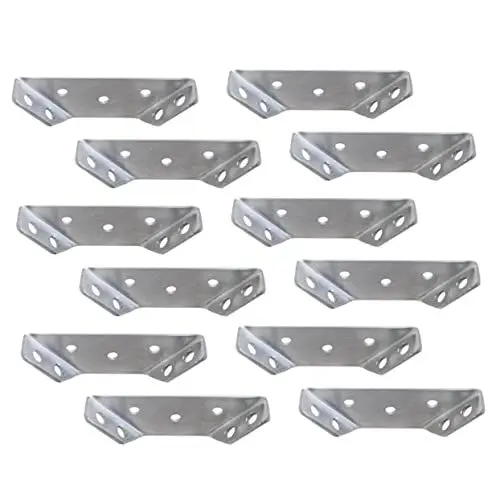 Produktbild: OSALADI 12st Klammerverbindung Quadratische Regale Winkelträger Eckwinkel Eckstrebe Aus Edelstahl Eckregal Möbelbefestigung Dreieckige Klammer Ecke Schrank Metallspitze Rostfreier Stahl