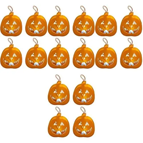 Produktbild: OSALADI 16 Stück Kerzen Orange Festival Teelicht Teezentrum Requisiten Licht Party Hängetisch Led Mini Dekoration Thanksgiving Schmuck Flackernde Dekorationen Teelichter Mit D Handheld