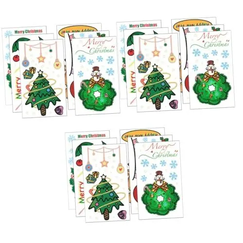 Produktbild: OSALADI 18 Stk Weihnachtsfensteraufkleber Weihnachtsfensterbilder Fensterdeko Weihnachten abnehmbare Wandhalterung Schneeflocken-Fensteraufkleber schmücken Wandtattoo Weihnachten PVC