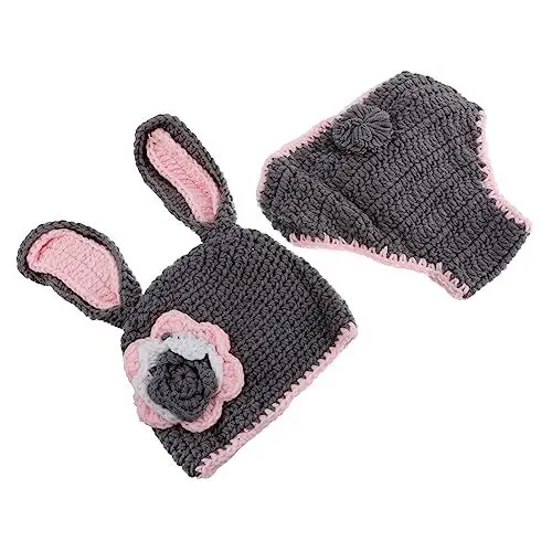 Produktbild: OSALADI Baby Mädchen Festival Outfit Foto Requisite Strickkleid Weiche Neugeborenen Kleidung Graue Wolle Festliche Kleidung