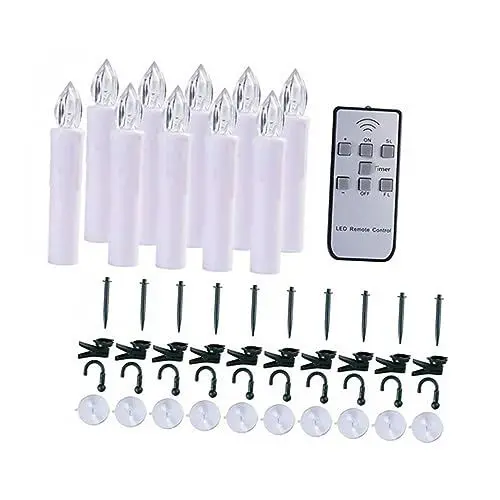 Produktbild: OSALADI 1 Satz Weihnachtskerzenlichter Ferngesteuerte Kerzen Weihnachtsfensterkerze Christbaumkerze Zum Aufstecken Festkerze Kerzenlampe Weihnachten Plastik Led Weihnachtsbaum Weiß