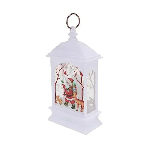 Produktbild: OSALADI 1stk Weihnachtsweihnachtsmann-laterne Schneemann Weihnachtslaterne Weihnachtliche Tischdeko Weihnachtsmann Tischlampe Weihnachtslaternen Schneekugel Weiß Kerze Partybedarf Ältere