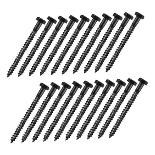 Produktbild: OSALADI 20St Bolzen flachkopfschrauben gewindeschrauben Bauholz Schrauben schwarze Zugschrauben Hochleistungs-Zugschrauben Nieten mit Sechskantkopf Outdoor-Hardware Kohlenstoffstahl Black