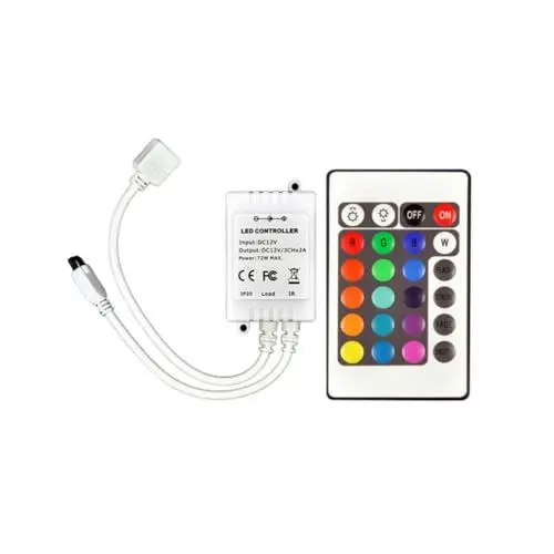 Produktbild: OSALADI 24 LED-Fernbedienung DC12V-LED-Controller Flexibler Lichtstreifen kabellose Fernbedienung LED-Streifenlicht-Fernbedienung LED-Leuchten-Fernbedienung Infrarot Lampen ir