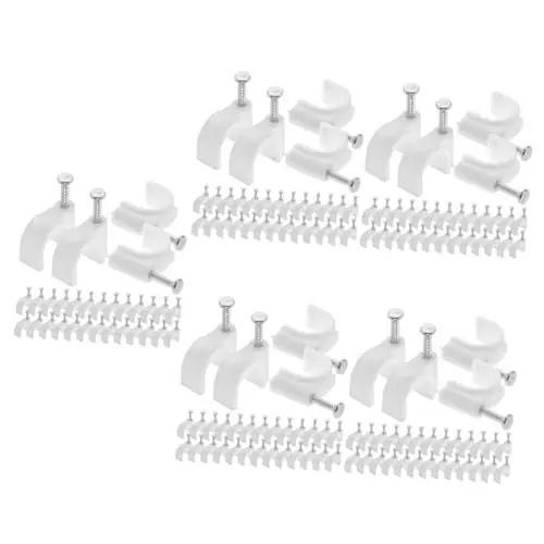 Produktbild: OSALADI 2500 Stk Netzkabelschnalle Koaxialkabel-clips Kabel Für Fernseher Kabel Halter Kabelhalter Nagelklammern Aus Draht Für Koaxialkabel Drahtstifte Kreis Kabelclips Weiß