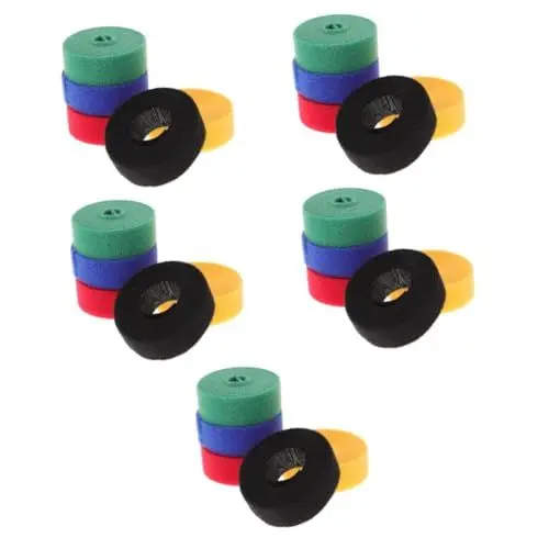 Produktbild: OSALADI 25 Rollen Praktische Kabelbinder Kabelorganisatoren Kabelaufbewahrungsbänder Haushaltskabel-organizer Kabelstreifen Kabelführungsband Drahtbänder Weiches Gummi