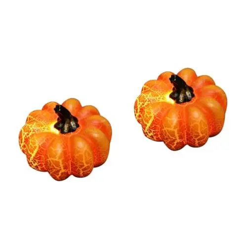 Produktbild: OSALADI 2 Stück -kürbisstapel Halloween-dekorationen Beleuchtete Halloween-kürbislaterne Leuchtende -kürbislichter Dekorative Schreibtischlampe Für Halloween-partys