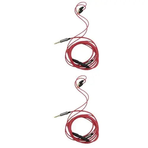 Produktbild: OSALADI 2St Kopfhörerkabel Blootube-Kopfhörer Headset Kopfhörerleitung mit kabelgebundener Steuerung Kopfhörerleitung aus reinem Kupfer Kopfhörer-Upgrade-Linie Dreifarbig Linienband rot