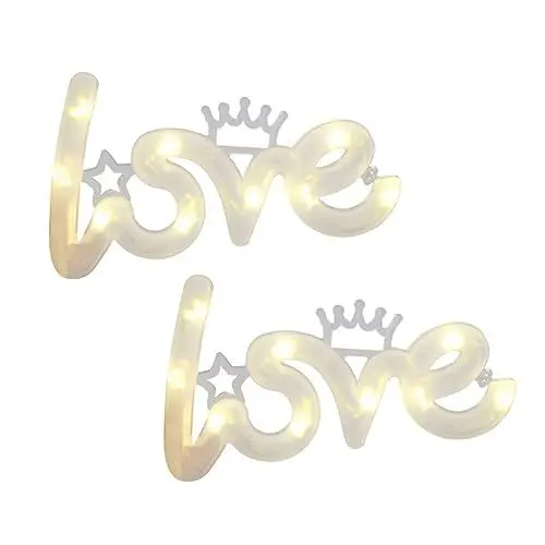 Produktbild: OSALADI 2St LED liebe Leuchtreklamen Tischdekoration beleuchtete Verzierung Neon-Tischlampe hochzeitsdeko hochzeits dekoration liebe Boardlicht dekorative Lampe Barlampe das Haustier Weiß