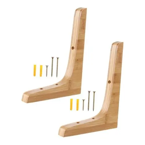 Produktbild: OSALADI 2St Wandregalhalter blinde Regalstützen wandmontierte Regalhalterung Gelenkwinkel Bücherregalhalterungen Regalträger aus Holz Regalhalterungen unterstützen Massivholz