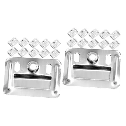 Produktbild: OSALADI 2 Sätze Bambusfaserplatte Ausstecher Rentier Inoxlm Wandverkleidung Befestigungsmaterial Hochstihl Stuck Möbelschnalle Klemme Für Wandpaneele Rostfreier Stahl Silver 200 Stück * 2