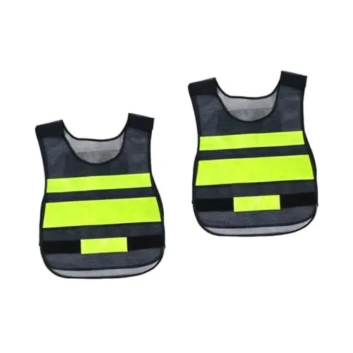 Produktbild: OSALADI 2 Stk Reflektierende Westen Fahrradweste schützend Laufgürtel reflective vest weste laufweste Weste für den Bau Sicherheitswesten Markieren Sie Chemiefaser Black