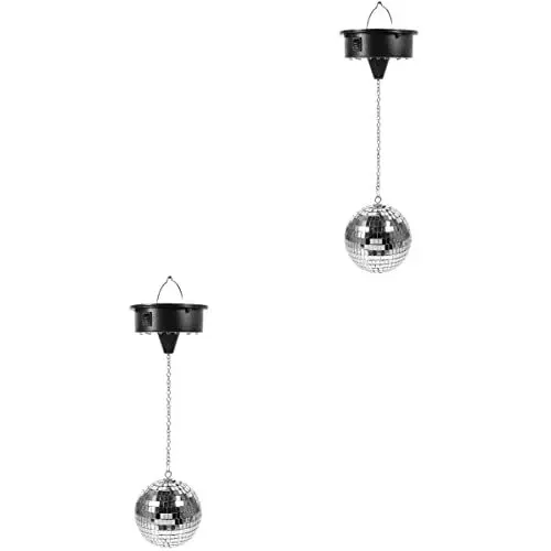 Produktbild: OSALADI 2 Stück Bühnenlicht Decke Disco-Lichter Für Partys Rotierender Spiegel Kugel Disco Abschlussball Spiegel Disco-Strahler Reflektierend Tanz Kunststoff Zum Drehen Von